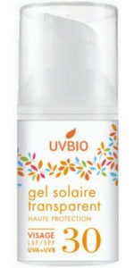 UVBIO Gel solaire transparent SPF30 visage - 30 ML