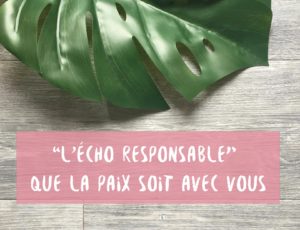 Texte sur l'image : L'écho responsable, que la paix soit avec vous